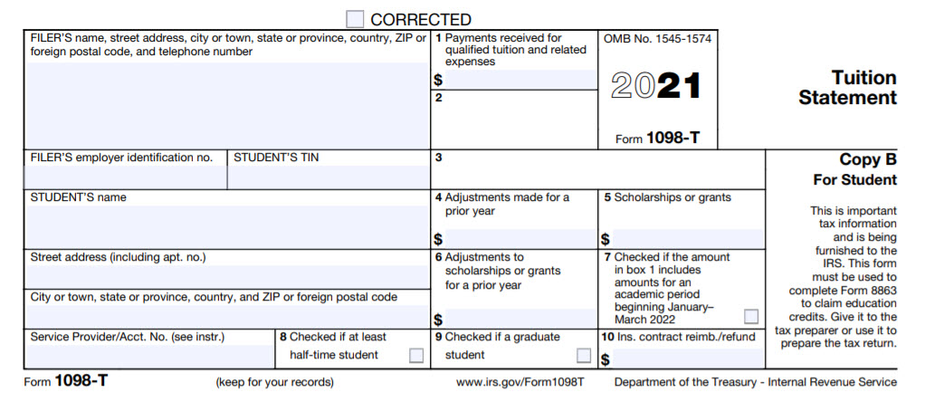 Form 1098 T Espa Ol