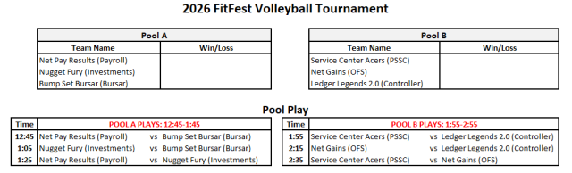 Team name listed for 2026 FitFest volleyball tournament
