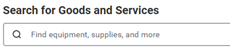 Screenprint of the "Search for Goods and Services" field