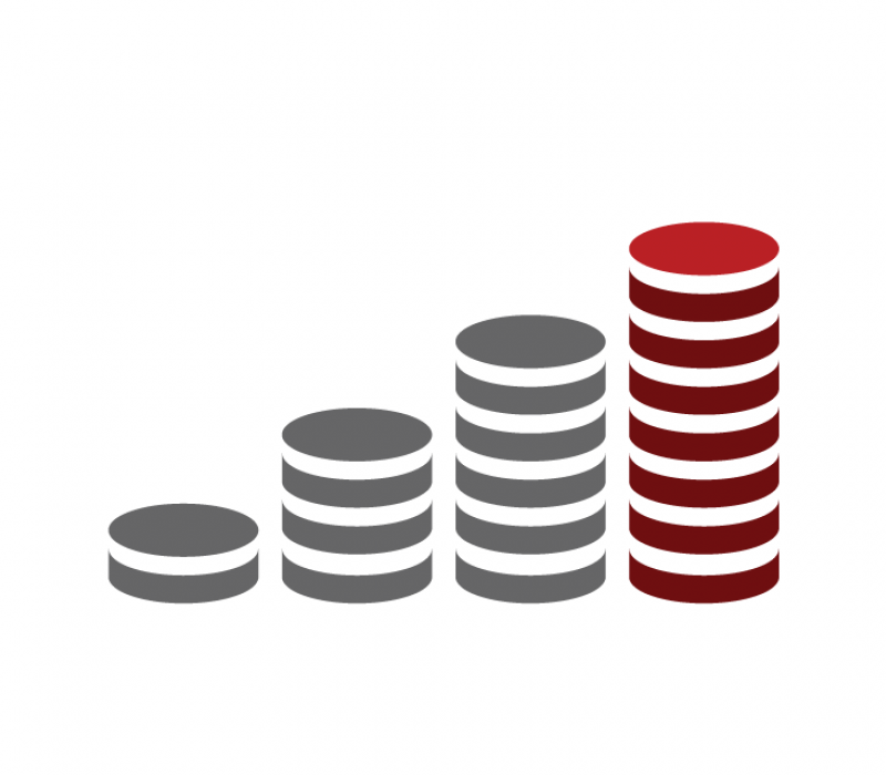 Expense icon image of stacks of coins
